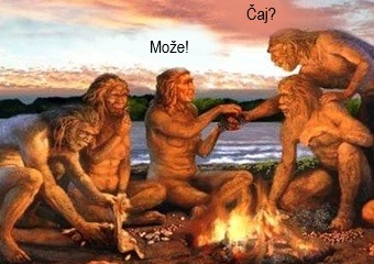 Homo erectus drinking tea
